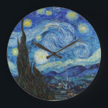 Vincent Van Gogh Starry Night Vintage Kunstgeschic Große Wanduhr<br><div class="desc">Vincent Van Gogh Starry Night Vintage Kunstschätze</div>