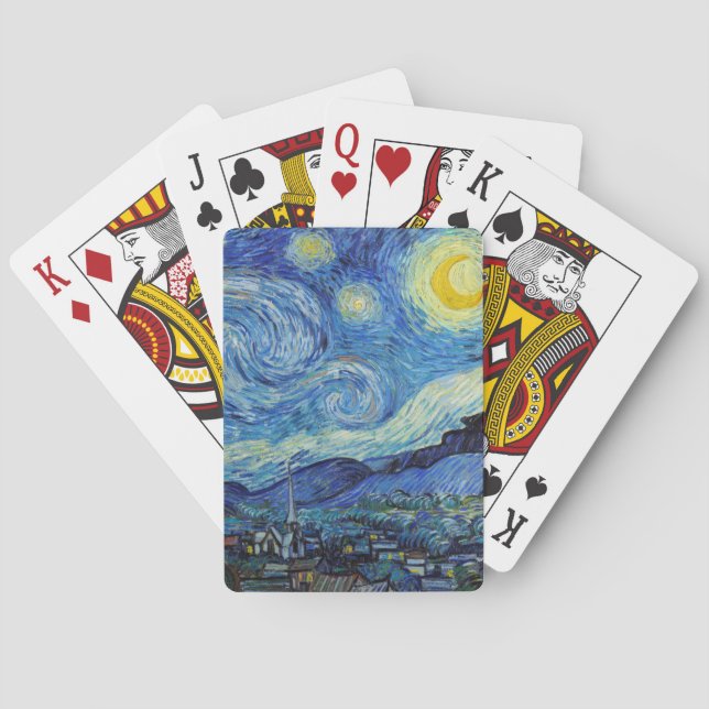 Vincent Van Gogh Starry Night Vintage Kunstgeschic Spielkarten (Rückseite)