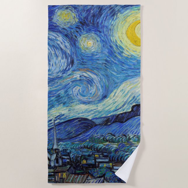 Vincent Van Gogh Starry Night Vintage Kunstgeschic Strandtuch (Vorderseite)