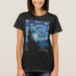 Vincent Van Gogh Starry Night Vintage Kunstgeschic T-Shirt<br><div class="desc">Vincent Van Gogh Starry Night Vintage Kunstkunst T - Shirt</div>