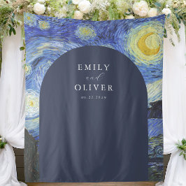 Vincent Van Gogh Starry Night Wedding Background Wandteppich