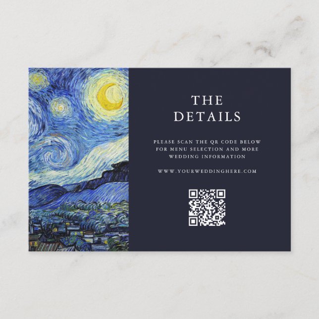 Vincent Van Gogh Starry Night Wedding Begleitkarte (Vorderseite)