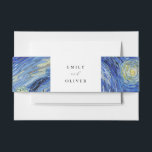 Vincent Van Gogh Starry Night Wedding Einladungsbanderole<br><div class="desc">Elegante moderne Hochzeitsinspektion mit Bauchbands mit Vincent Van Gogh Starry Night Malerei</div>