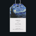 Vincent Van Gogh Starry Night Wedding Geschenkanhänger<br><div class="desc">Elegante moderne Gastgeschenk Hochzeit-Geschenketiketten mit Vincent Van Gogh Starry Night-Malerei</div>