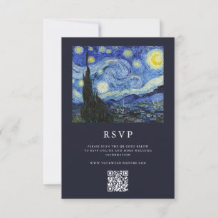 Vincent Van Gogh Starry Night Wedding RSVP Karte