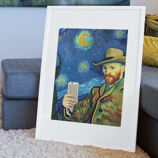 Vincent Van Gogh Starry Selfie Night By Ricaso Poster (Von Creator hochgeladen)