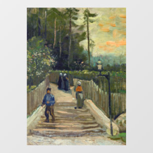Vincent van Gogh - Steiler Weg in Montmartre Fensteraufkleber