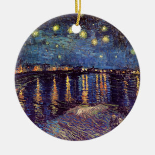 Vincent van Gogh - sternenklare Nacht auf Rhône Keramik Ornament