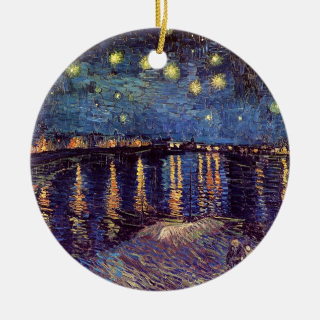 Vincent van Gogh - sternenklare Nacht auf Rhône Keramik Ornament (Vorne)