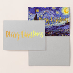Vincent Van Gogh Sternennacht Frohe Weihnachten Go Folienkarte