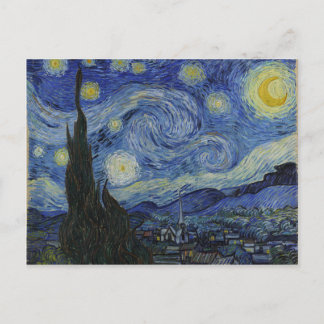 Vincent Van Gogh - Sternennacht. Kunstmalerei Postkarte