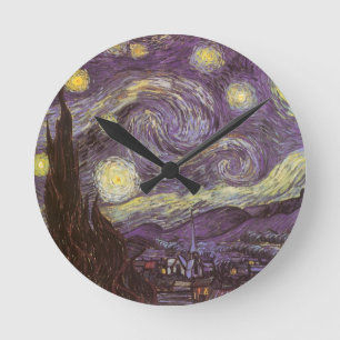 Vincent van Gogh - Sternennacht Runde Wanduhr