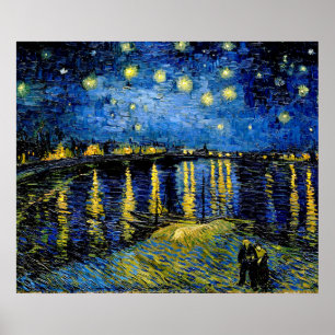 Vincent Van Gogh Sternennacht über der Rhone 1888 Poster