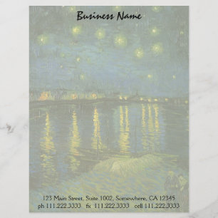 Vincent van Gogh - Sternennacht über der Rhone Briefbogen