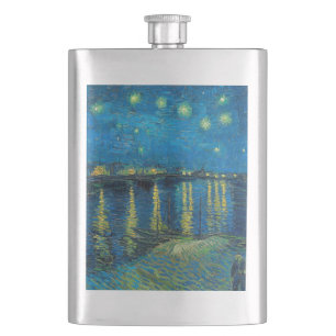 Vincent Van Gogh Sternennacht über der Rhone Flachmann