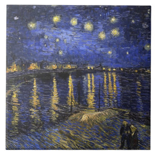 Vincent Van Gogh Sternennacht über der Rhone Fliese