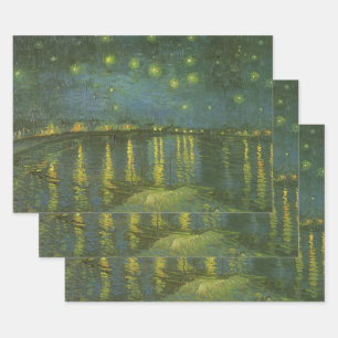 Vincent van Gogh - Sternennacht über der Rhone Geschenkpapier Set