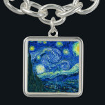 vincent van gogh sternte Nacht Charm Armband<br><div class="desc">Van Goghs berühmtes Gemälde "The Starry Night". In den 1880er Jahren, als er während seines bleibe am Asyl von Saint Remy bemalt wurde, stellte van Gogh die sanften Hügel und Zypressen dar, die er aus seinem Fenster sah. Digitale Verstärkung durch PixDezines. Copyright © 2008-2016 PixDezines.com™ und PixDezines™ auf zazzle.com. Alle...</div>