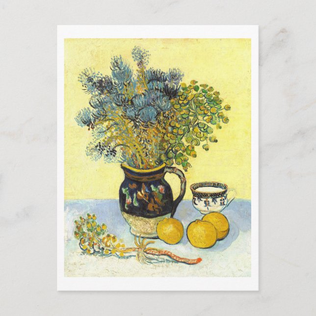 Vincent van Gogh Still Life mit Blume Postkarte (Vorderseite)