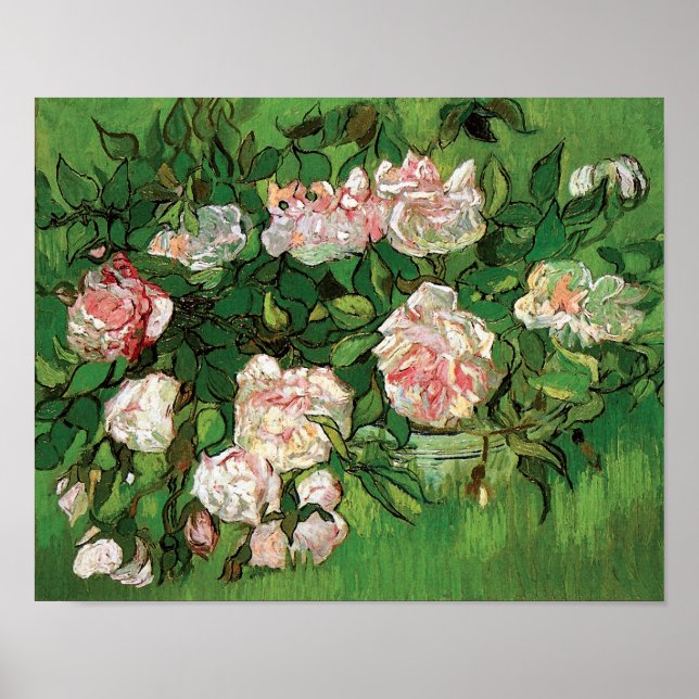 Vincent Van Gogh - Still Life Pink Roses Fine Art Poster (Vorne)
