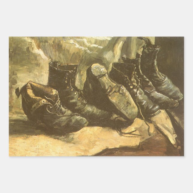 Vincent van Gogh - Still Life Three Pairs of Shoes Geschenkpapier Set (Vorderseite)