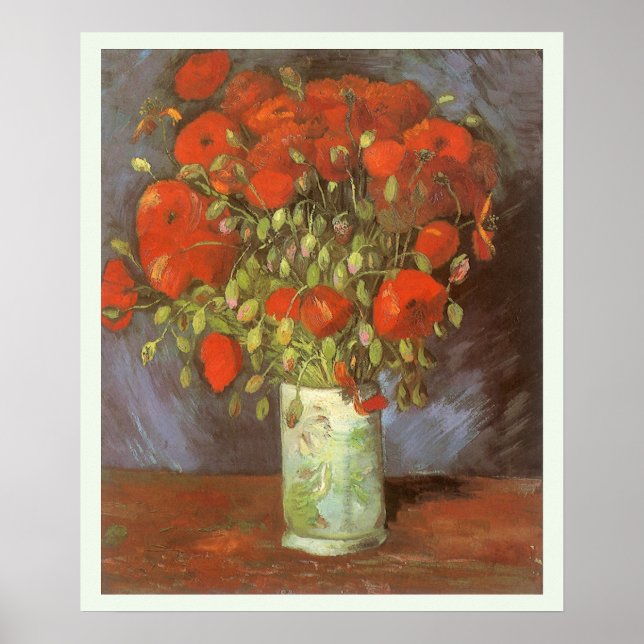 Vincent van Gogh Still Life Vase mit roten Pfoten Poster (Vorne)