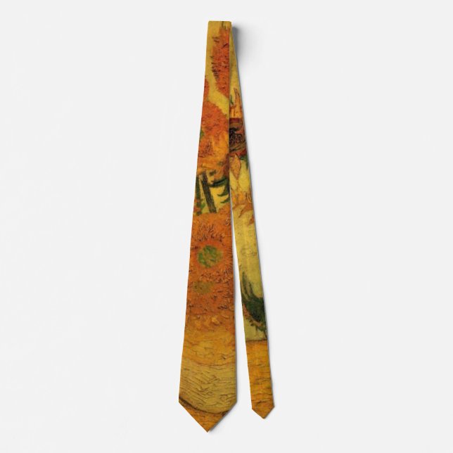 Vincent van Gogh Still Life Vase w 15 Sonnenblumen Krawatte (Vorderseite)