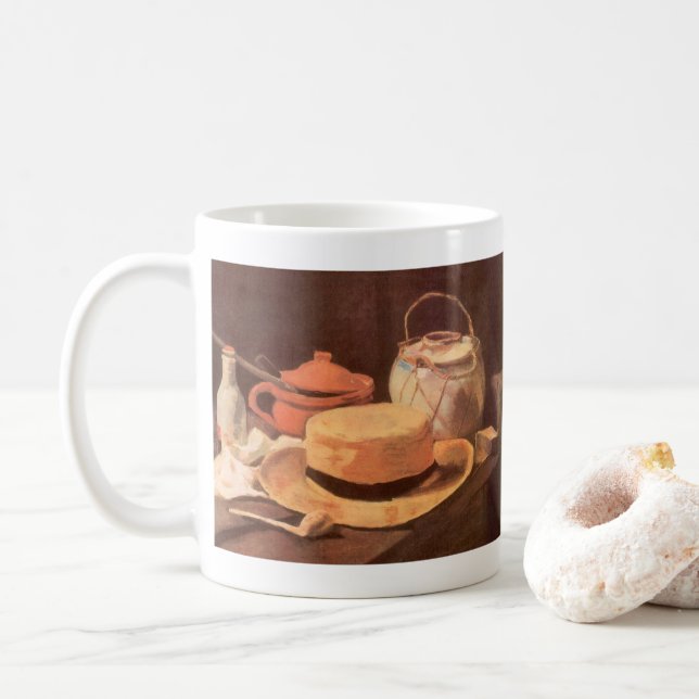 Vincent van Gogh - Still Life w Yellow Straw Hat Kaffeetasse (Mit Donut)