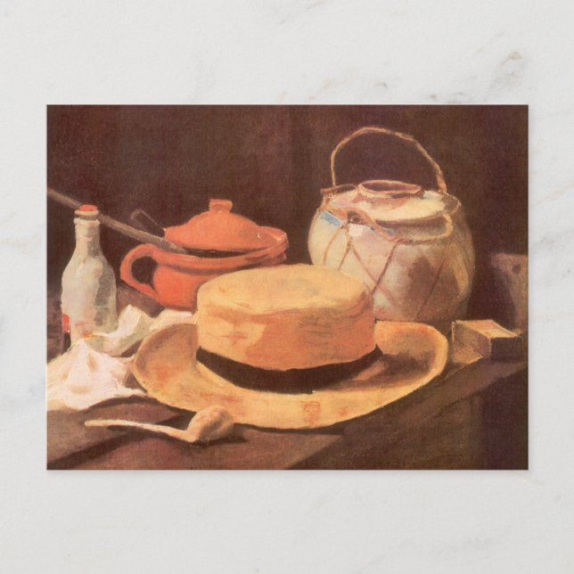 Vincent van Gogh - Still Life w Yellow Straw Hat Postkarte (Vorderseite)