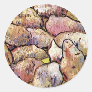 Vincent Van Gogh - Stillleben Kartoffeln Fine Art Runder Aufkleber