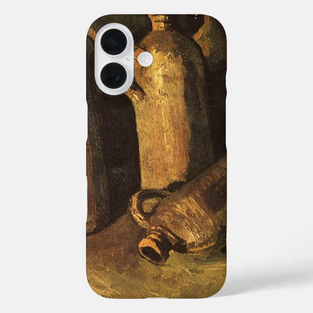 Vincent van Gogh - Stillleben mit 4 Steinflaschen iPhone 16 Hülle (Rückseite)