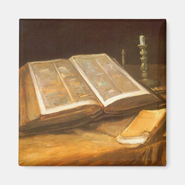 Vincent van Gogh - Stillleben mit Bibel Magnet (Vorne)