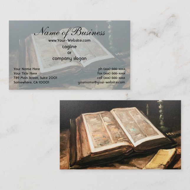 Vincent van Gogh: Stillleben mit Bibel Visitenkarte (Vorne/Hinten)