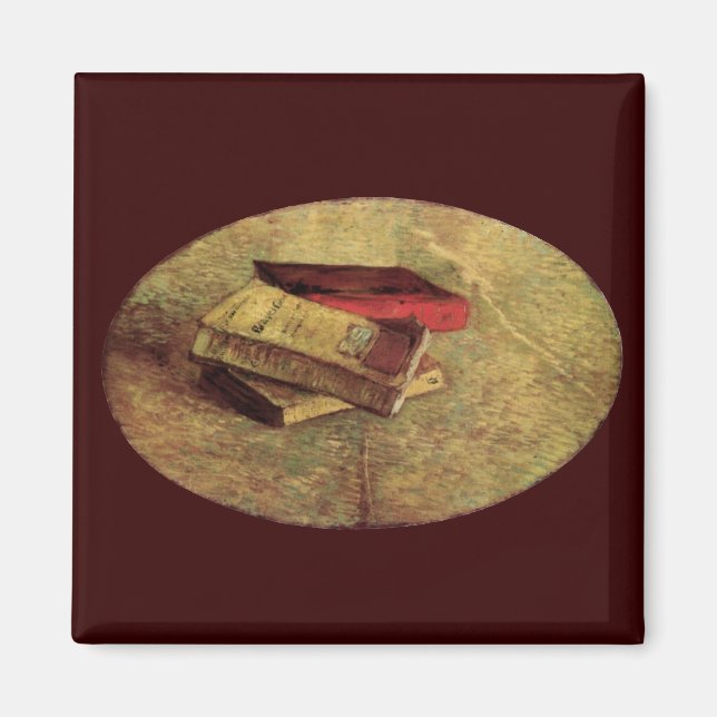Vincent van Gogh - Stillleben mit drei Büchern Magnet (Vorne)