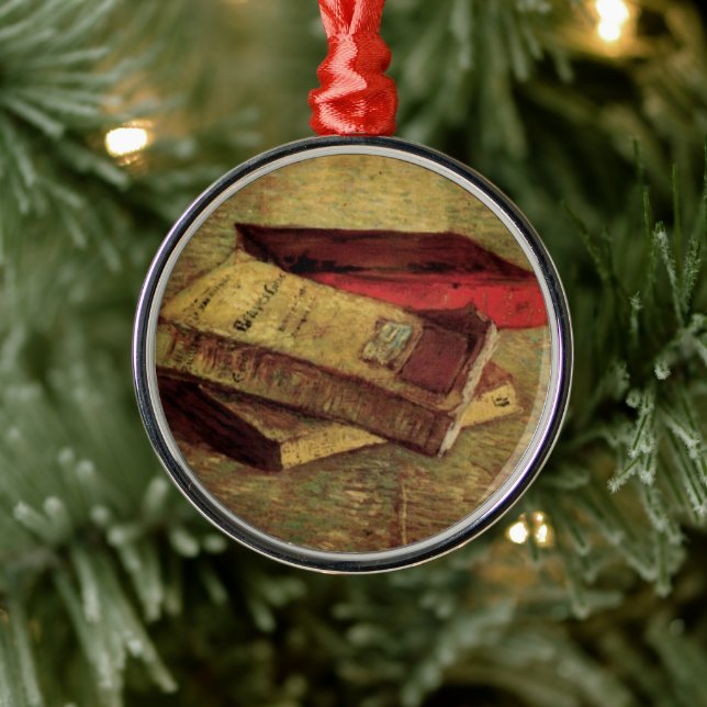 Vincent van Gogh - Stillleben mit drei Büchern Silbernes Ornament (Baum)
