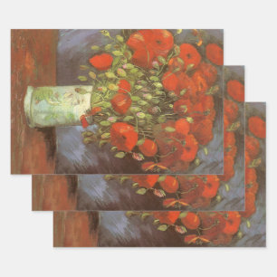 Vincent van Gogh Stillleben Vas mit roten Mohnblum Geschenkpapier Set