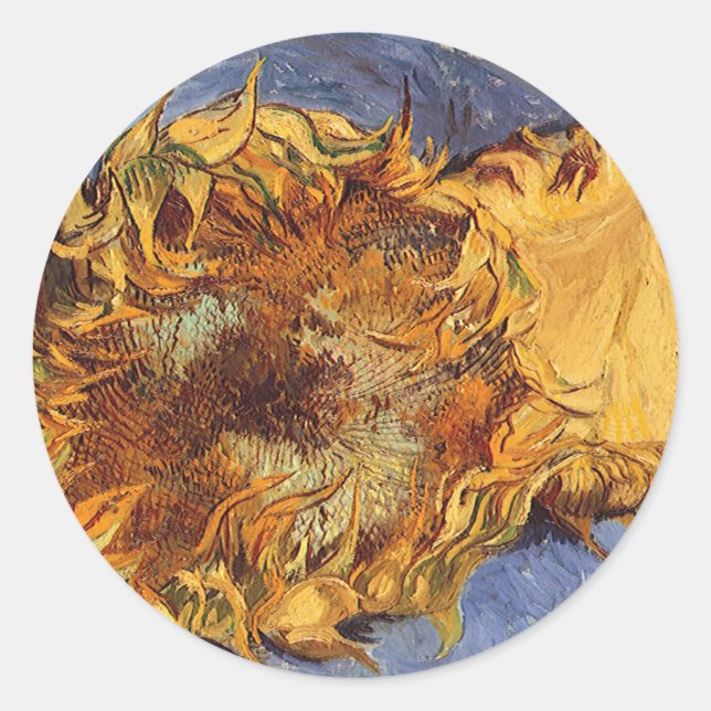 Vincent van Gogh - Stillleben: Zwei Schnittblumen Runder Aufkleber (Vorderseite)