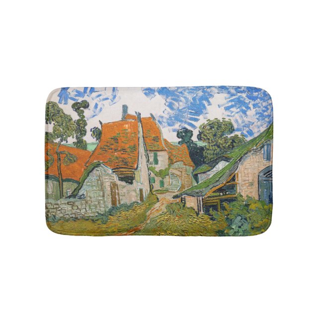 Vincent van Gogh - Straße in Auvers-sur-Oise Badematte (Vorderseite)