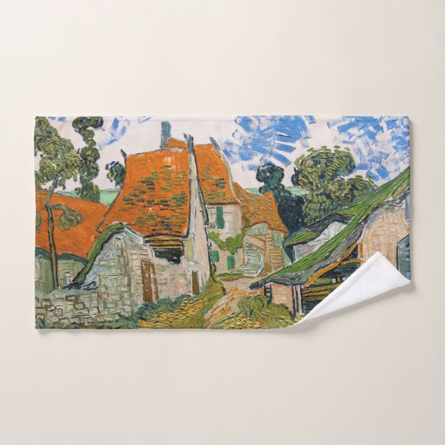 Vincent van Gogh - Straße in Auvers-sur-Oise Badhandtuch Set (Handtuch)