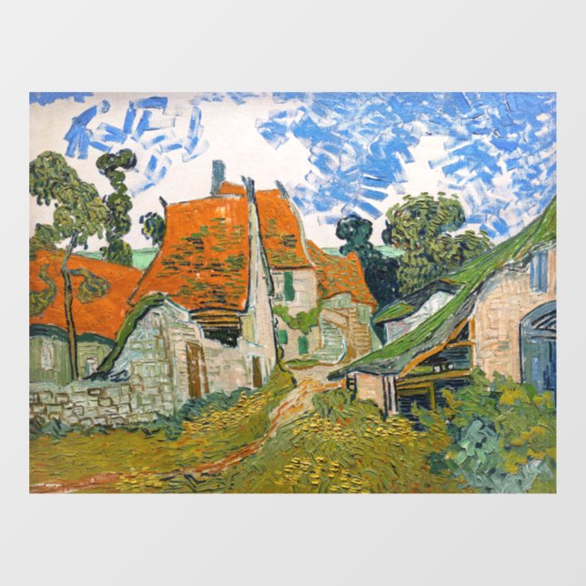 Vincent van Gogh - Straße in Auvers-sur-Oise Fensteraufkleber (Blatt)