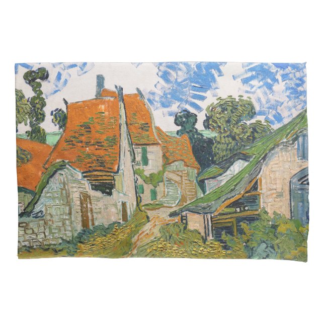 Vincent van Gogh - Straße in Auvers-sur-Oise Kissenbezug (Vorderseite)