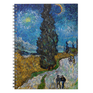 Vincent van Gogh - Straße mit Zypresse und Stern Notizblock
