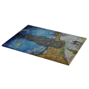Vincent van Gogh - Straße mit Zypresse und Stern Schneidebrett