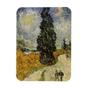 Vincent van Gogh  Straße mit Zypressen, 1890 Magnet