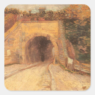 Vincent van Gogh - Straßenunterführung, Das Viaduk Quadratischer Aufkleber