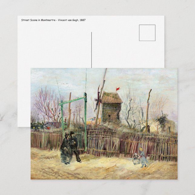 Vincent van Gogh - Street Scene in Montmartre Postkarte (Vorne/Hinten)