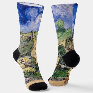 Vincent Van Gogh - Strohdächer in Cordeville Socken