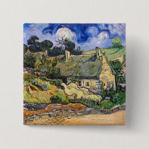 Vincent Van Gogh - Strohdachhäuser in Cordeville Button
