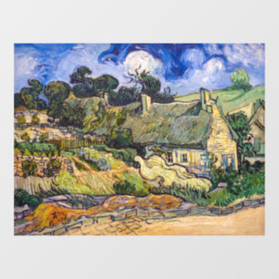 Vincent Van Gogh - Strohdachhäuser in Cordeville Fensteraufkleber