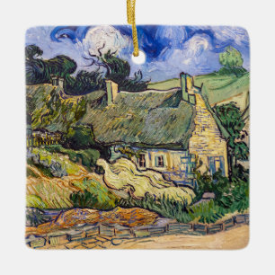 Vincent Van Gogh - Strohdachhäuser in Cordeville Keramikornament